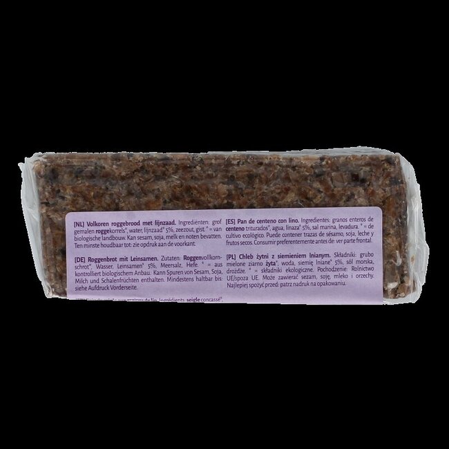 TerraSana Pain de seigle aux graines de lin bio 500 g