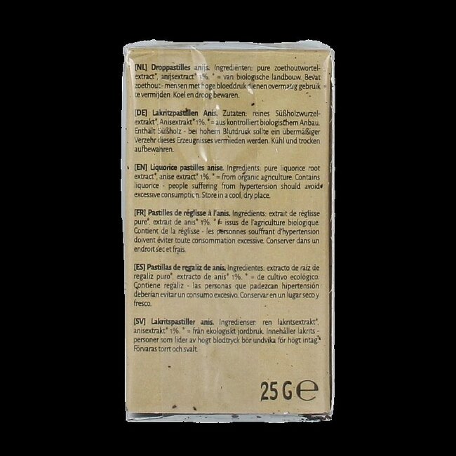 TerraSana Pastilles de réglisse à l'anis bio 25 g