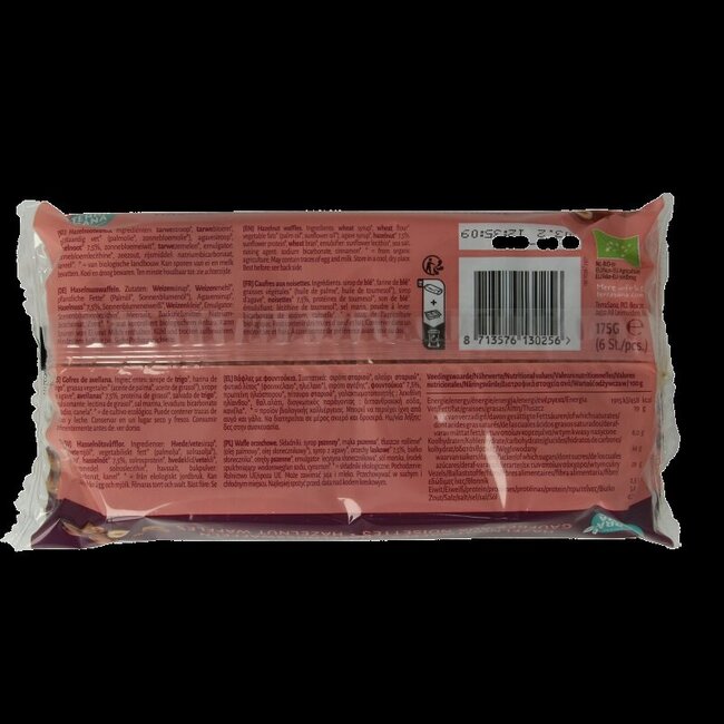 TerraSana Gaufrettes aux noisettes bio 175 grammes