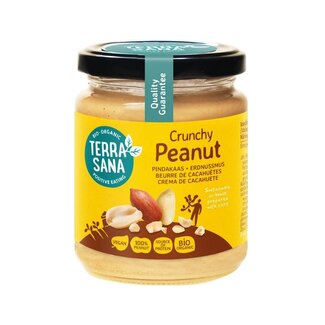 TerraSana Pindakaas crunchy zonder zout bio 250 Gram