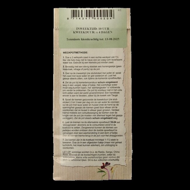 Peuleschil Groene linzen bio 140 Gram