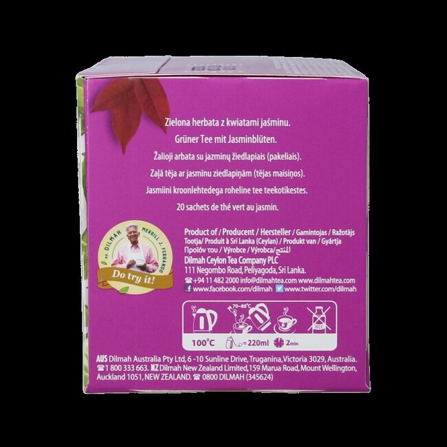 Sélection de thé vert au jasmin Dilmah 20 sachets