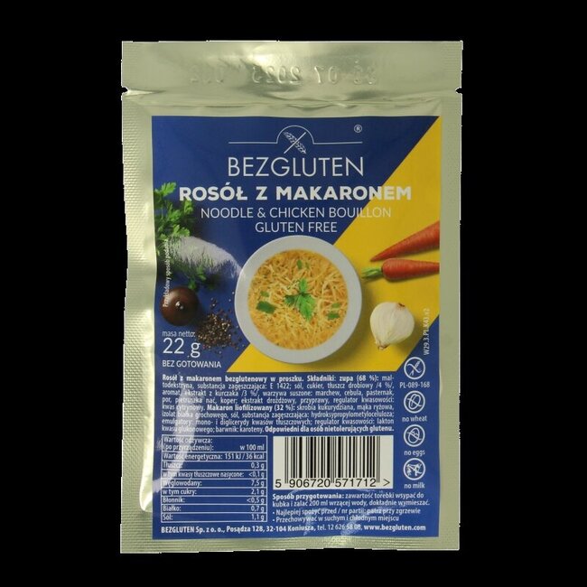 Bezgluten Kippensoep glutenvrij 22 Gram