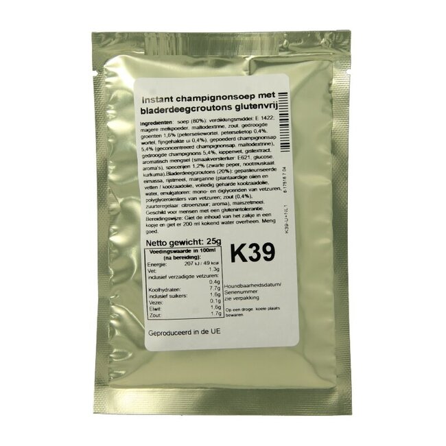 Bezgluten Champignonsoep glutenvrij  25 Gram
