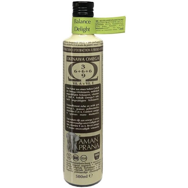 Amanprana Balance delight okinawa hennepolie extra vierg bio 500 Milliliter