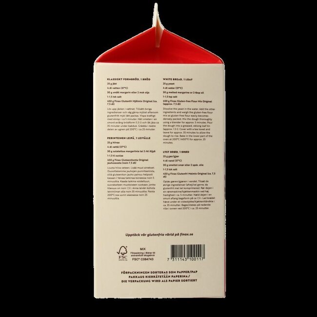 Finax Broodmix wit glutenvrij 900 Gram