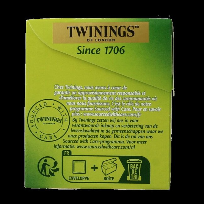 Twinings Thé Vert Pur 25 sachets