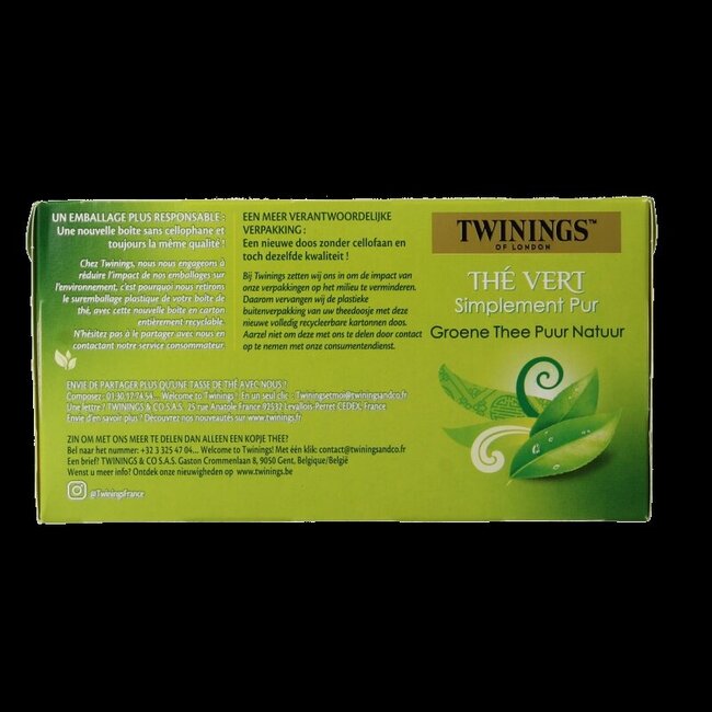 Twinings Thé Vert Pur 25 sachets