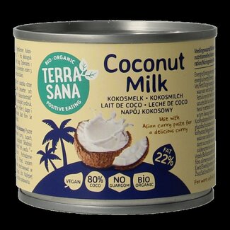 TerraSana TerraSana Kokosmelk 22% vet bio 200 Milliliter