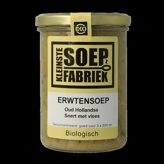 Kleinstesoepfabriek Kleinstesoepfabriek Erwtensoep/snert met vlees bio 400 Milliliter