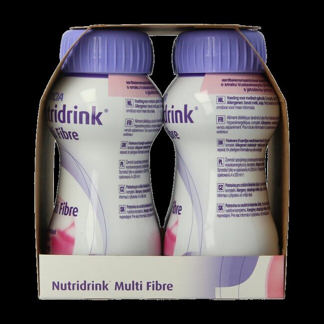 Nutridrink Multi Fibre Fraise 200 ml 4 unités