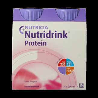 Nutridrink Nutridrink Protein aardbei 200ml 4 Stuks