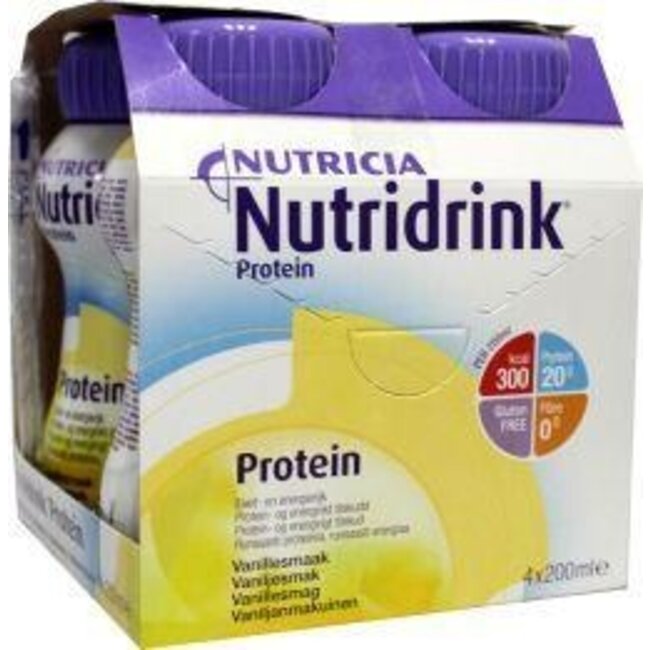 Nutridrink Protein vanille 200ml 4 Stuks