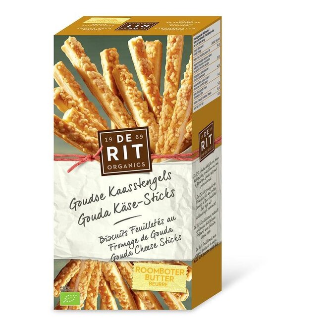 De Rit Goudse kaasstengels bio 100 Gram
