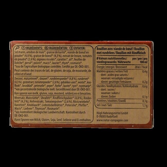 Natur Compagnie Rundvleesbouillon blokjes bio 8 Stuks