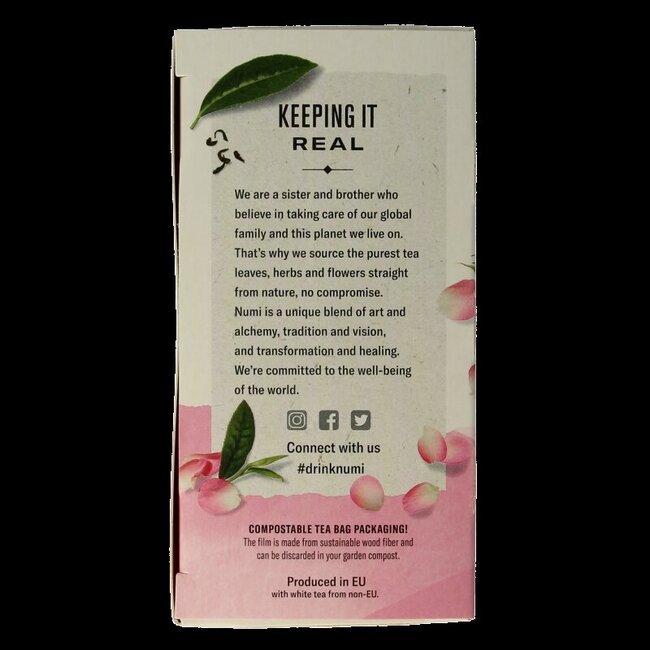 Numi Witte thee white rose bio 18 Zakjes