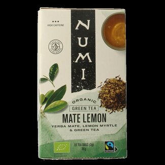 Numi Numi Green tea mate lemon bio 18 Zakjes