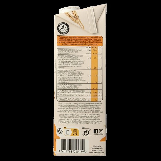 Lima Boisson à l'épeautre nature bio 1 litre