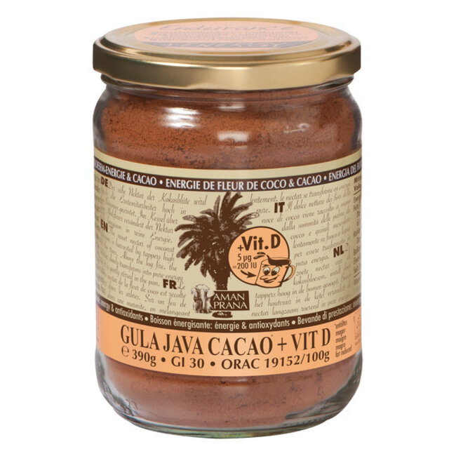 Amanprana Gula java cacao + vitamine D bio 390 Gram