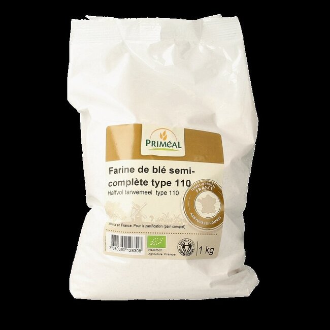 Primeal Half volkoren tarwemeel borsa 110 bio 1 Kilogram