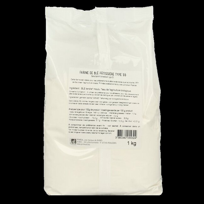 Primeal Banketbakkers tarwebloem T55 bio 1 Kilogram