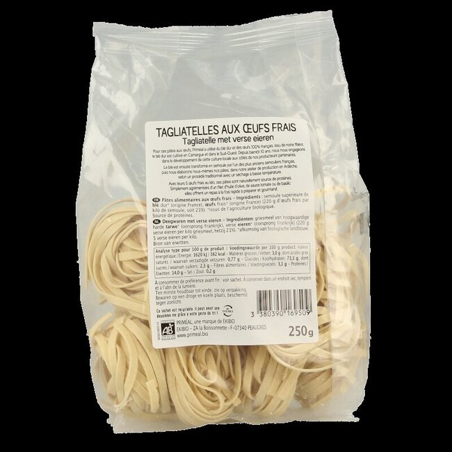Priméal Tagliatelles aux œufs frais bio 250 g