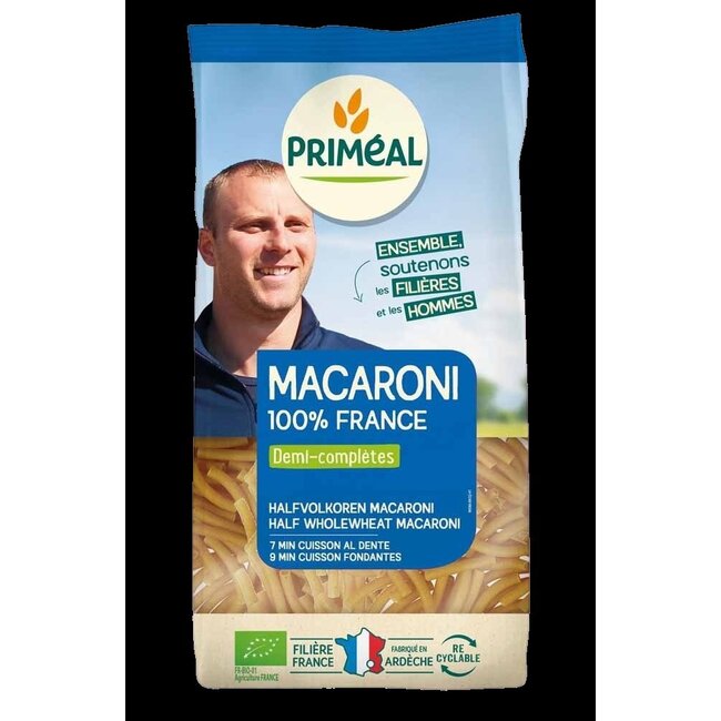 Primeal Halfvolkoren macaroni bio 500 Gram