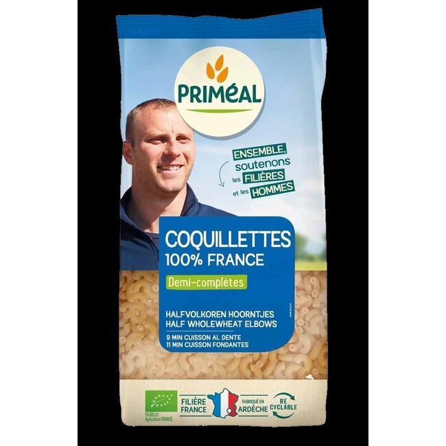 Primeal Halfvolkoren hoorntjes bio 500 Gram