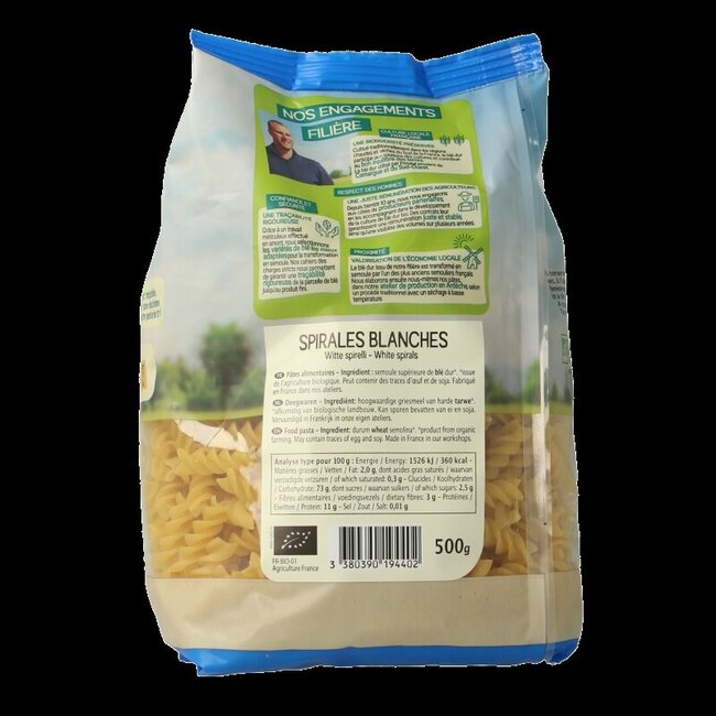 Priméal Spirelli blancs bio 500 g