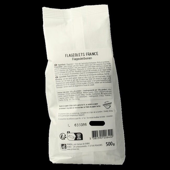 Primeal Flageoletbonen bio 500 Gram