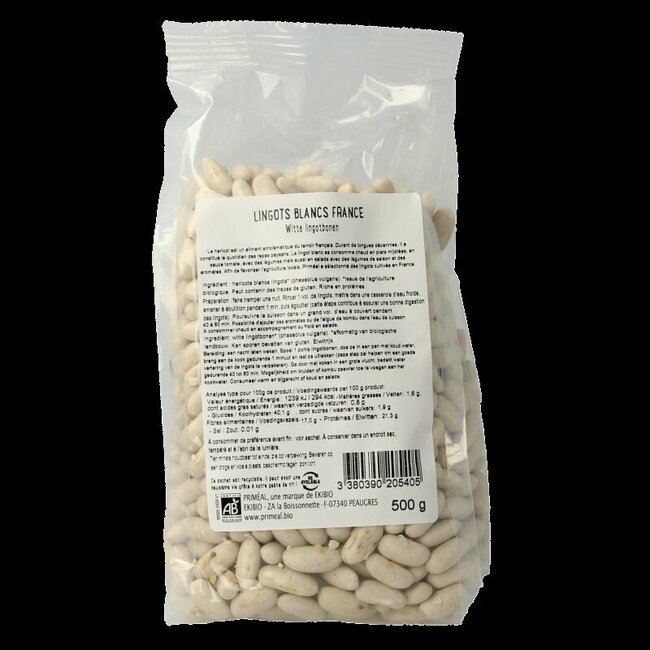 Priméal Haricots lingots blancs France bio 500 g