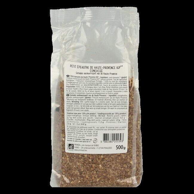 Primeal Bulgur van eenkoornspelt uit de Haute-Provence bio 500 Gram