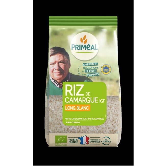 Primeal Witte langgraan rijst camargue bio 1 Kilogram
