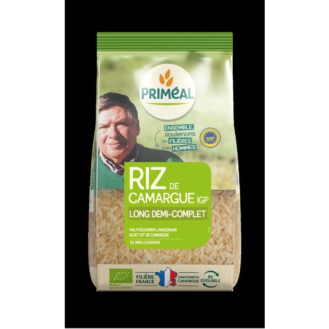 Primeal Halfvolkoren langgraan rijst camargue bio 1 Kilogram