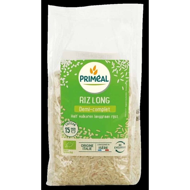 Primeal Halfvolkoren langgraan rijst bio 500 Gram