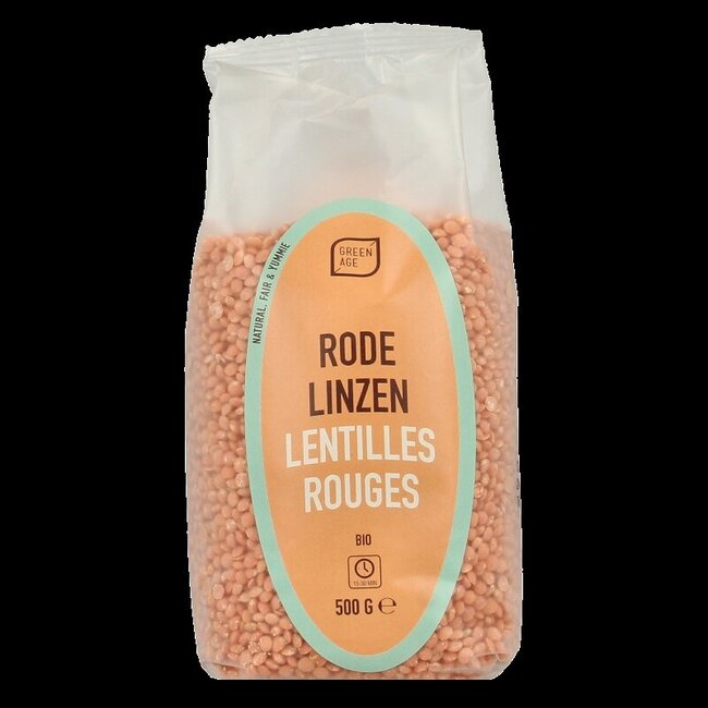 Greenage Rode linzen bio 500 Gram