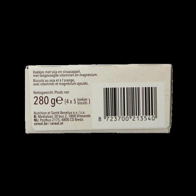 Cereal Koekjes soja/sinaasappel 280 Gram