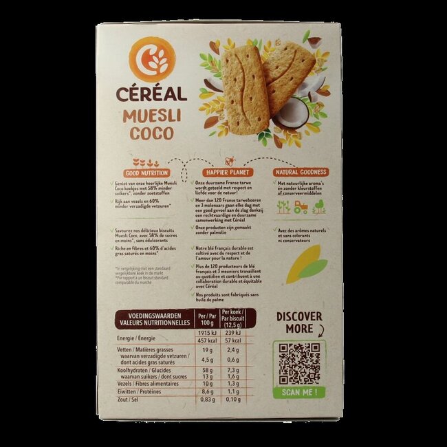 Cereal Koekjes muesli/cocos 200 Gram