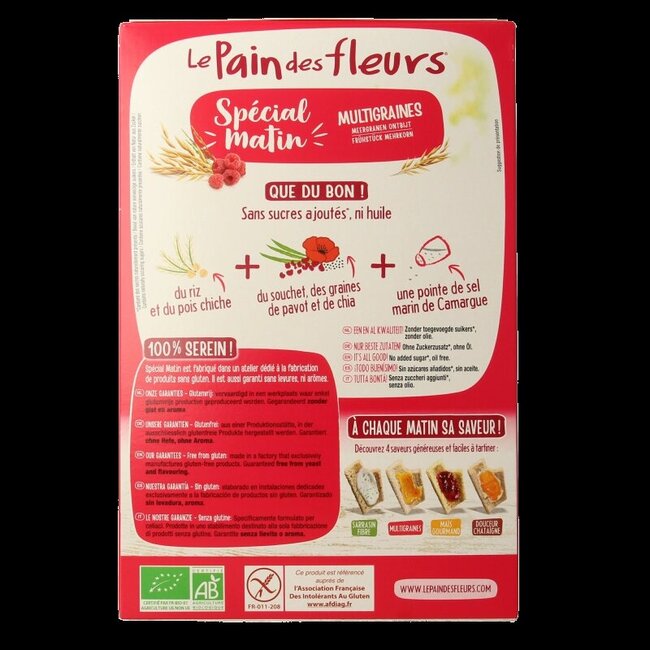 Pain Des Fleurs Special matin crackers petit-déjeuner multigrains bio 230 Grammes