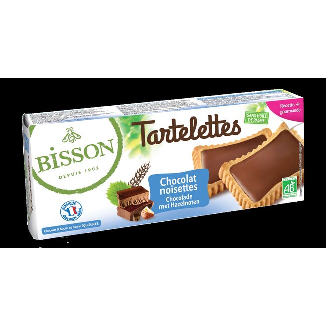 Gevulde hazelnoot chocolade tartelettes bio 150 Gram