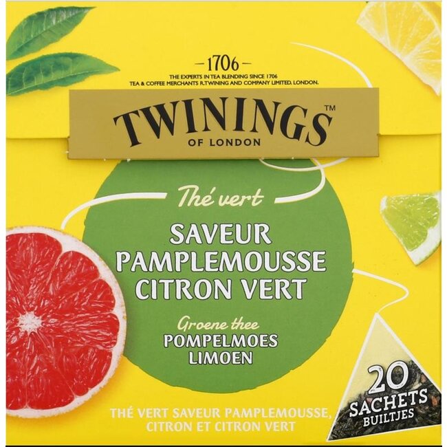 Twinings Groene thee pompelmoes citroen limoen 20 Zakjes
