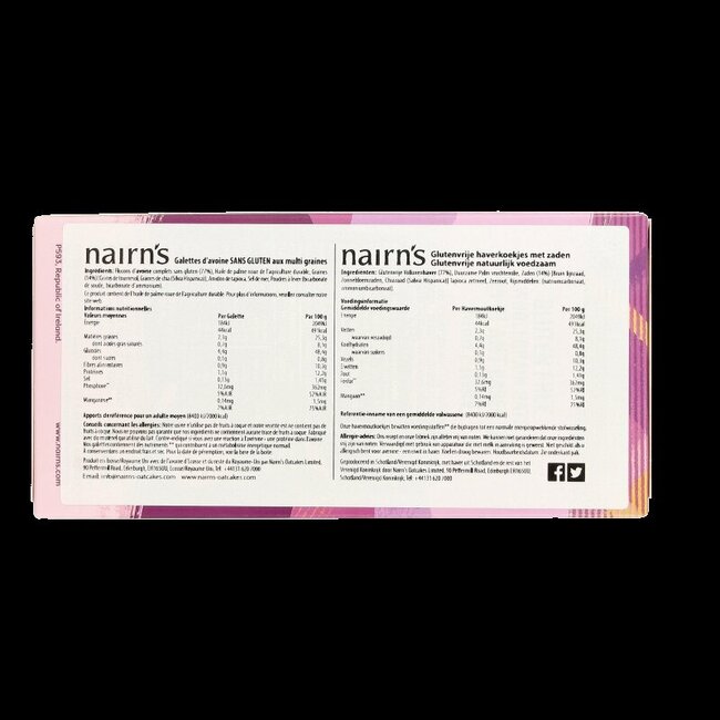 Nairns Oatcakes super seeded 180 Gram