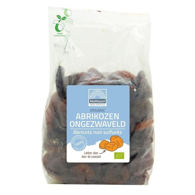 Abrikozen ongezwaveld bio 500 Gram