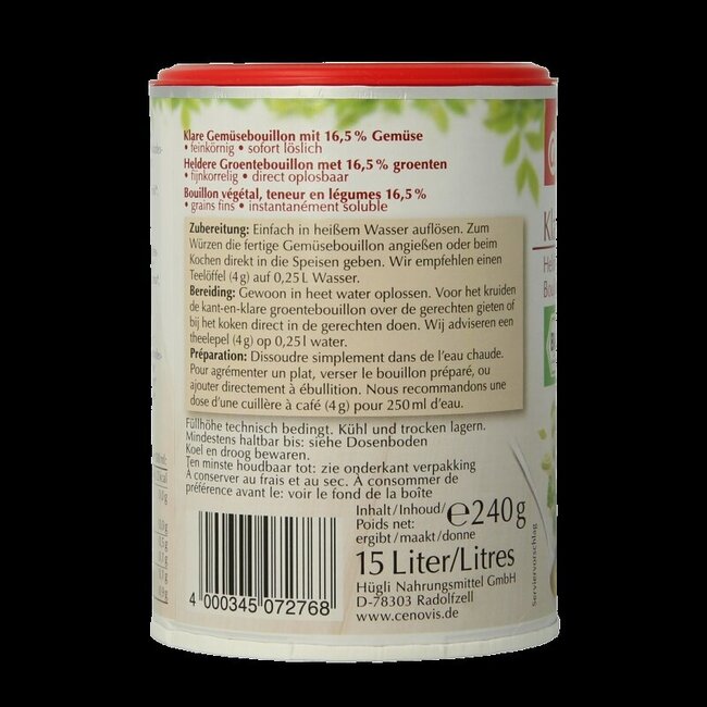 Cenovis Heldere bouillon bio  240 Gram