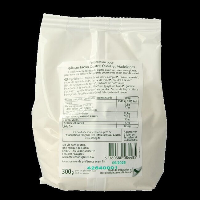 Ma Vie Sans Préparation pour cake sans gluten bio 300 g