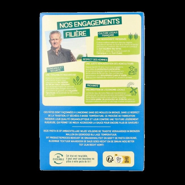 Primeal Rubanelle halfvolkoren pasta bio 400 Gram