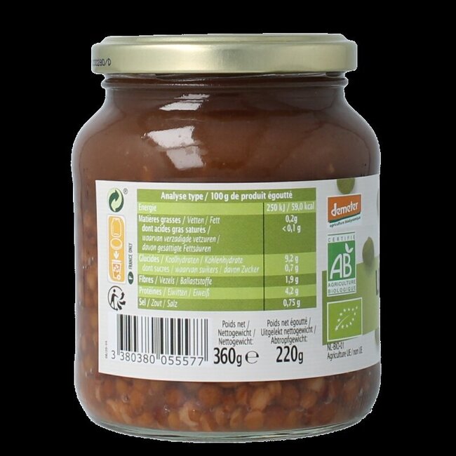 Lentilles vertes Demeter bio Primeal 370 ml