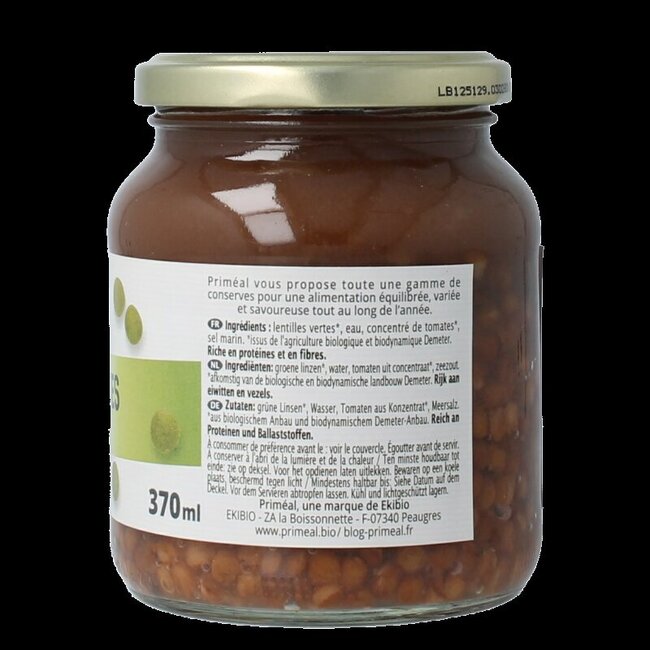 Lentilles vertes Demeter bio Primeal 370 ml