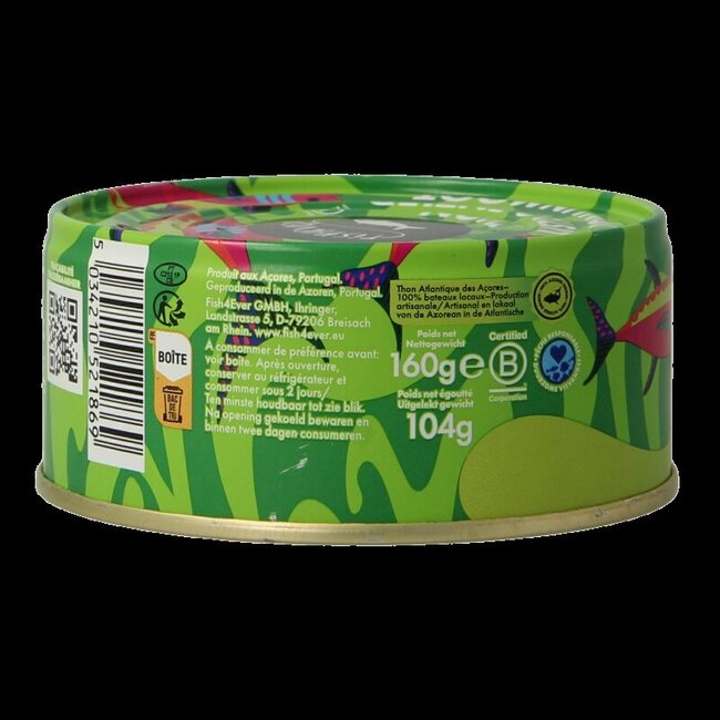 Fish 4 Ever Tonijnmoot in olijfolie 160 Gram