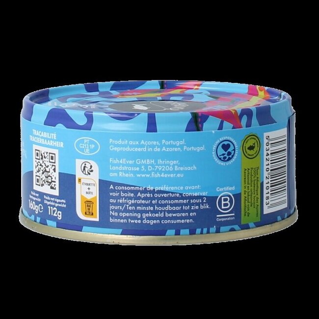 Fish 4 Ever Tonijnstukken in water 160 Gram